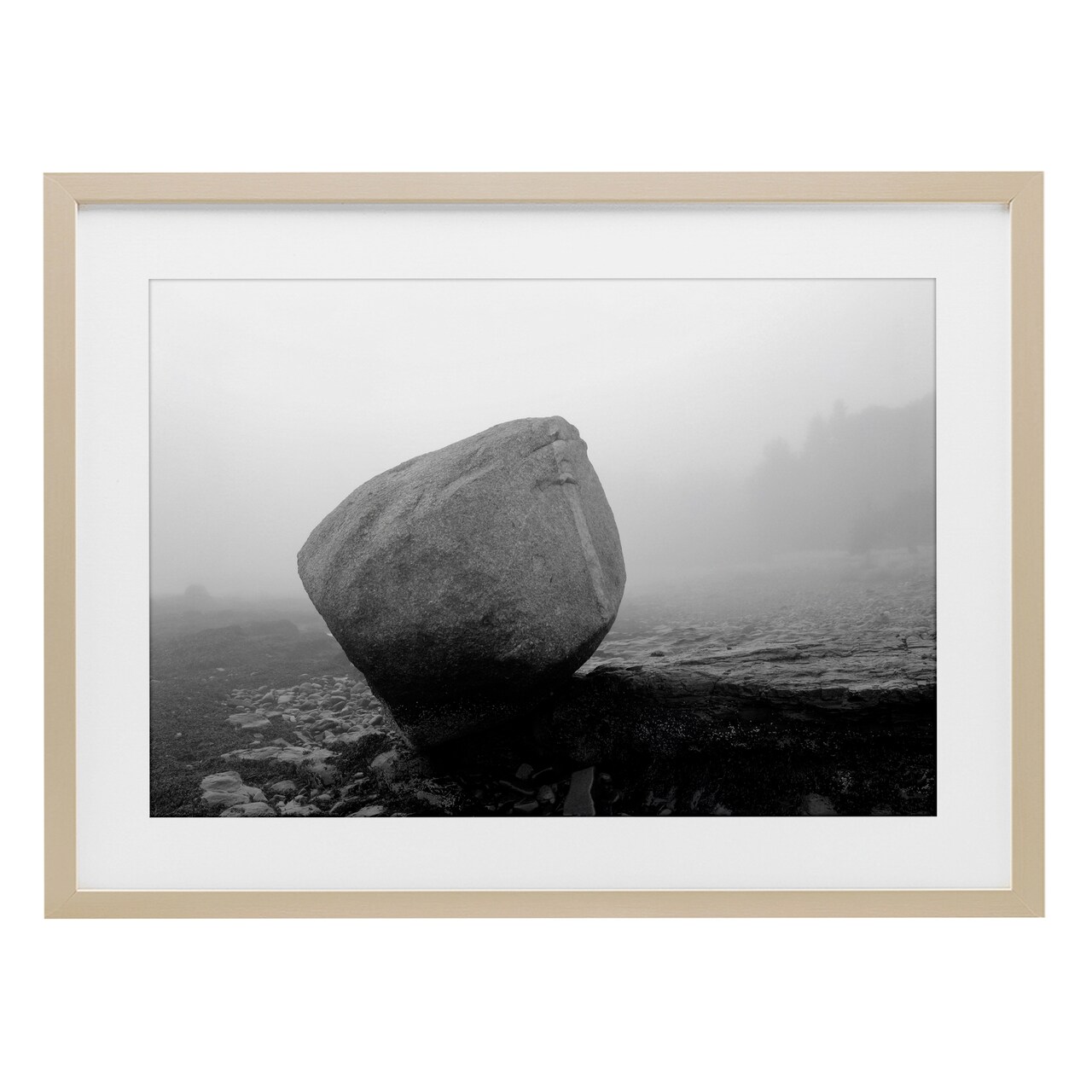 Stupell Industries Lone Isolated Rock Framed Print Under Glass, design by James Rodewald